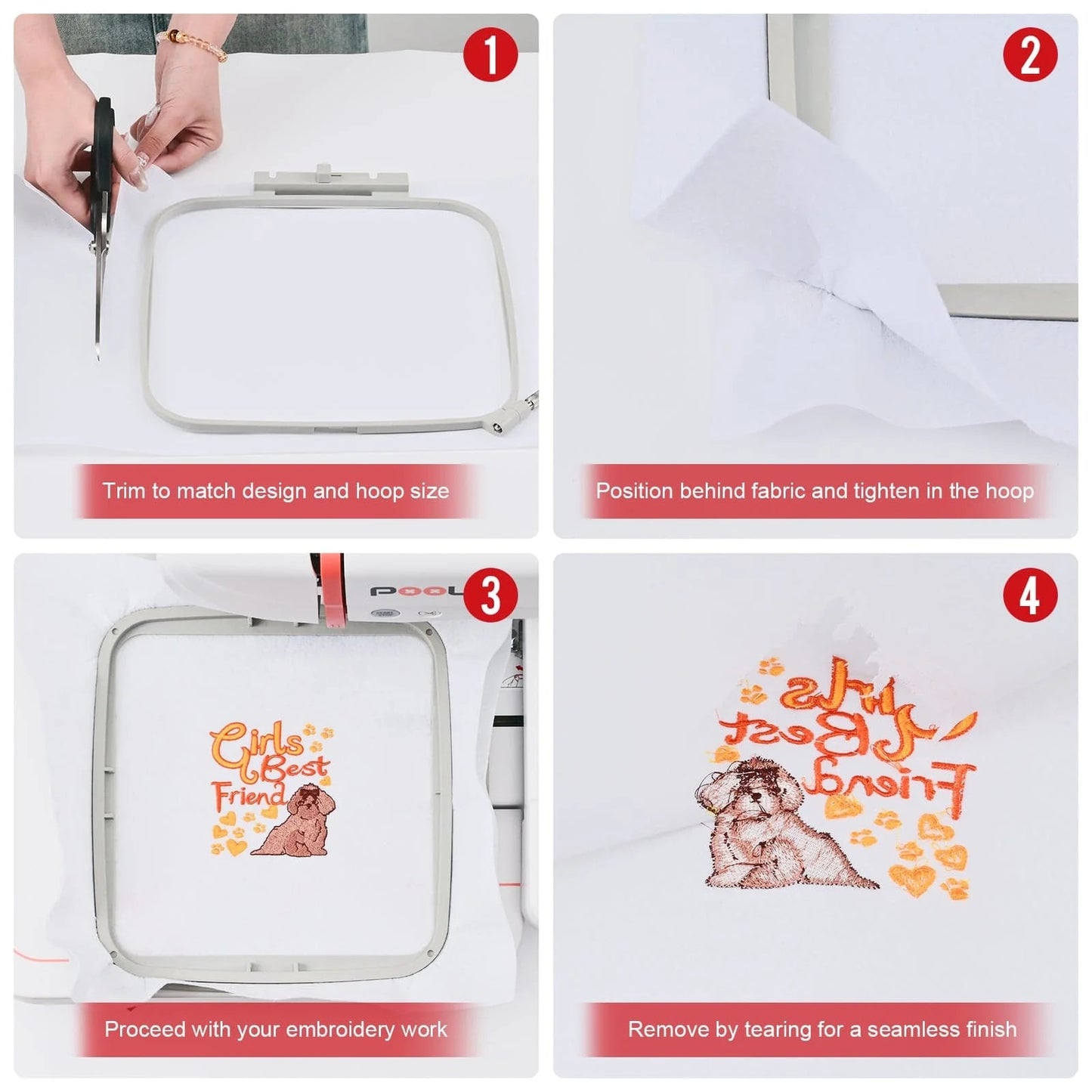 Tear Away Embroidery Cap Stabilizer Backing Roll 2.5 oz Free Shipping