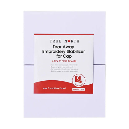 Tear Away 4.5in*7in Sheets Embroidery Cap Stabilizer Pre Cut Sheet Package 2.5 oz